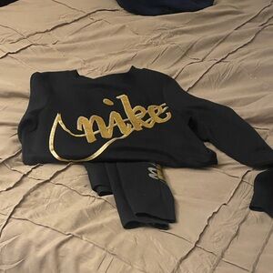 Nike Black Sweatshirt with Gold Logo
